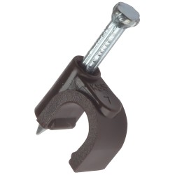 ForgeFix Round Brown 6-7mm Coax Electrical Cable Clips Box of 100 RCC67BR