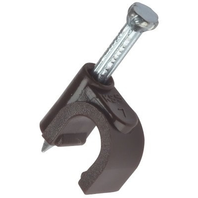 ForgeFix Round Brown 6-7mm Coax Electrical Cable Clips Box of 100 RCC67BR
