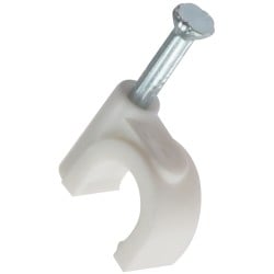 ForgeFix Round White 6-7mm Coax Electrical Cable Clips Box of 100 RCC67W