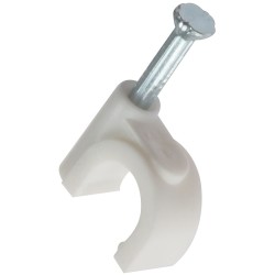 ForgeFix White 9-11mm Round Electrical Cable Clips Box of 20 RCC911W