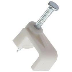 ForgeFix Flat White 2.5mm Electric Cable Clips Box of 100 FCC25W