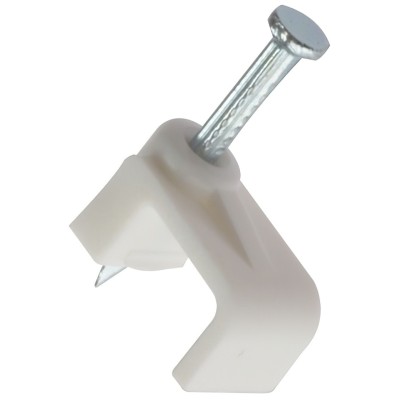 ForgeFix Flat White 2.5mm Electric Cable Clips Box of 100 FCC25W