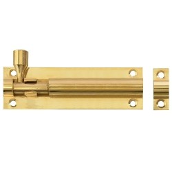 Forgefix 100mm 4 inch Sliding Door Barrel Bolt Brass FGEDBLTBR4