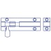 Forgefix Aluminium Sliding Door Barrel Bolt 75mm 3 inch FGEDBLTAL3