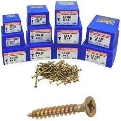 ForgeFix Multi Purpose Pozi Drive Wood Screws 1800 Piece MPSPACK