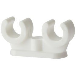 Forgefix Pipe Clip 22mm Snap In Open Lock Double Bracket 50pk PCDO22