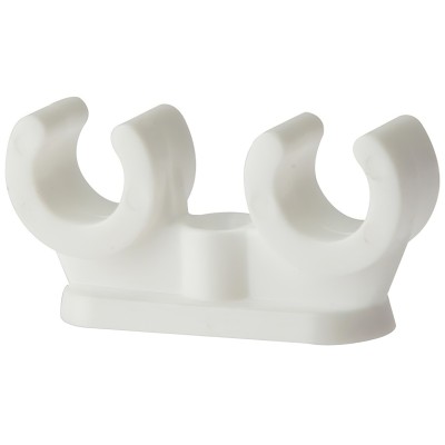 Forgefix plumbing Pipe Clip 15mm Snap In Open Double Bracket 50pk PCDO15