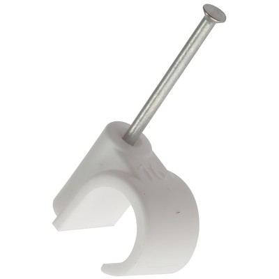 Forgefix Masonry Nail Pipe White Clip 28mm Pack of 100 PCMN28