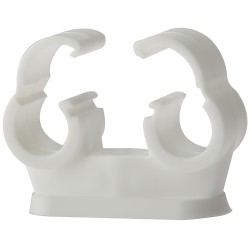 Forgefix Pipe Clip Clip Lock 22mm Double White Bracket 50pk PCDC22