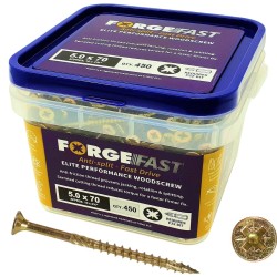 ForgeFix ForgeFast 4.0 40mm Tub of 1200 Pozi Elite Wood Screws FFP440YT