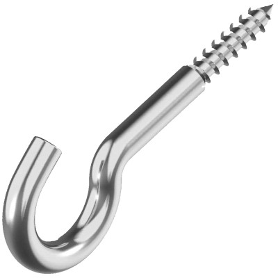 ForgeFix Zinc Plated Screw Hooks 80mm 12g Pack of 10 10SH8012
