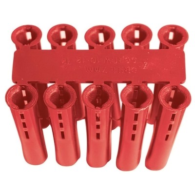 Forgefix Red Wall Plugs 3.5 to 4mm Fixings Bag of 100 EXP3