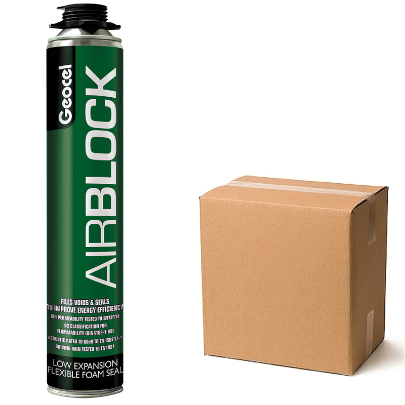 Geocel AirBlock Air Tight Acoustic Expanding Foam 750ml Box of 12