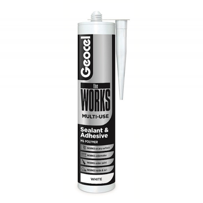 Geocel The Works Pro Sealant Adhesive White Oak Grey Clear Brown Black Beige