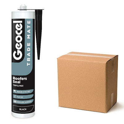 Geocel Roof Gutter Trade Mate Roofers Seal Sealant Black Grey 12 Box