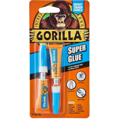 Gorilla Glue GRGGSG23 Super Glue Impact Tough 2 x 3 gram 4044101