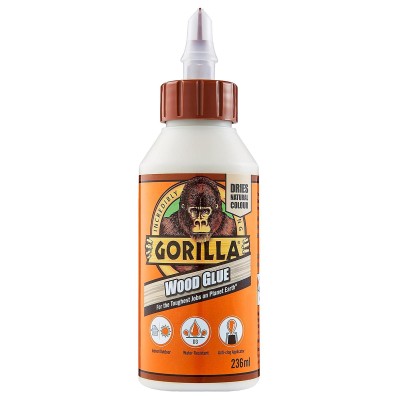 Gorilla GRGGWG236 PVA Wood Glue 236ml D3 Water Resistant 5044801