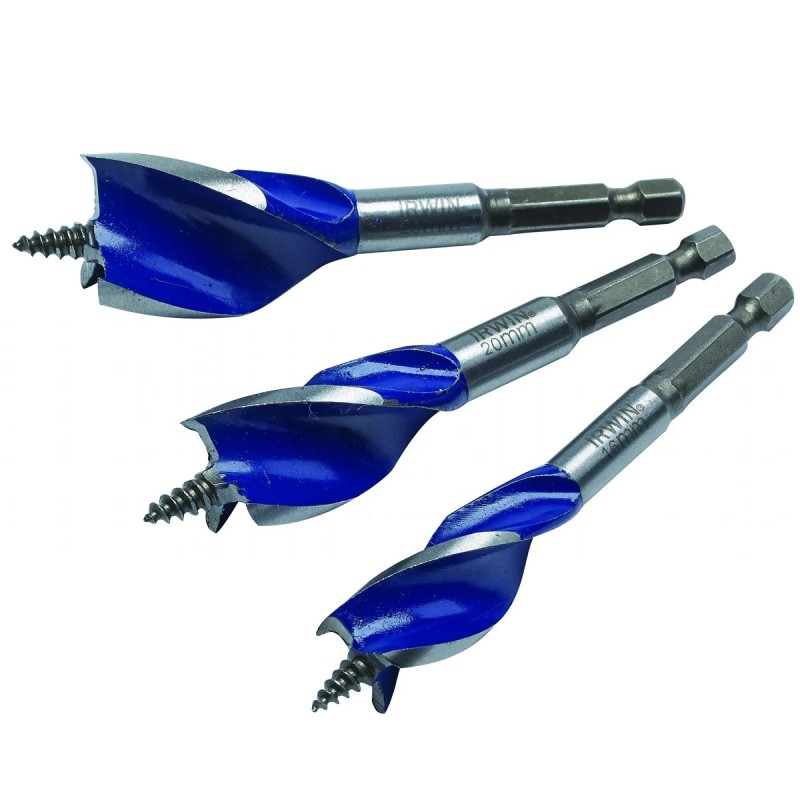 Irwin 6X Wood Auger Blue Groove Drill Bits 20mm 22mm 25mm 10506627