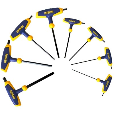 Irwin T-Handle Hex Allen Key 8 Piece Mixed Short and Long Set T10771 