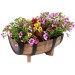 Kingfisher Wood Effect Plant Half Barrel Plastic Planter Trough 16 inch PPOT02