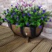 Kingfisher Wood Effect Plant Half Barrel Plastic Planter Trough 16 inch PPOT02