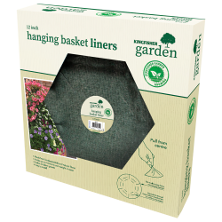 Kingfisher Flower Hanging Basket Green Jute Liner Round 12 inch HBL12