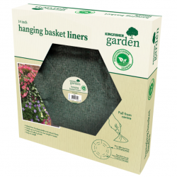 Kingfisher Flower Hanging Basket Green Jute Liner Round 14 inch HBL14