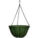 Kingfisher Flower Hanging Basket Green Jute Liner Round 16 inch HBL16