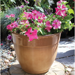 Kingfisher Planter Ceramic Mottled Effect Flower Plant Pot 15 inch PPOTB13