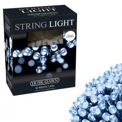 Dusk Till Dawn Solar Powered String Fairy Outdoor Lights 50 White LED SLSL2