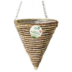 Kingfisher Natural Rope Cone Hanging Flower Basket 12 inch HB12RRC