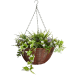 Kingfisher Dark Rattan Willow Wicker Round Hanging Flower Basket 12 inch HB12R