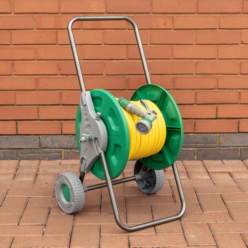 Kingfisher 60m Capacity Garden Hose Pipe Reel Trolley 652-60m