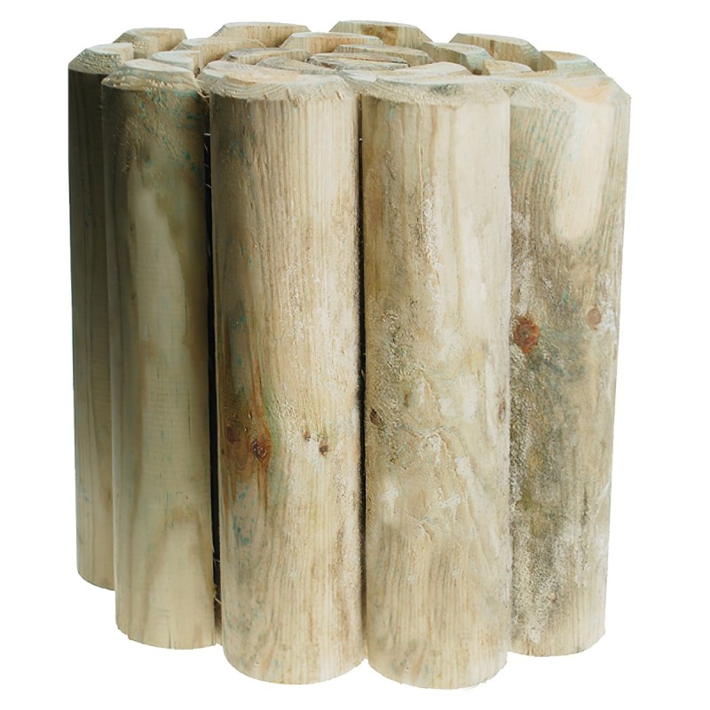 Kingfisher Wood Log Roll 9 inch Garden Lawn Flower Border Edging 1.8m