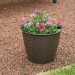 Kingfisher Rattan House Garden Flower Plant Pot Interwoven Design 13.5 inch PPOT03