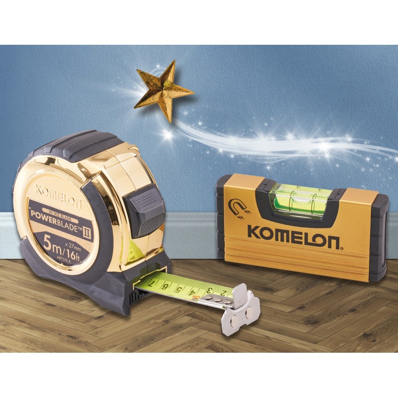 Komelon PowerBlade 5m Tape Measure & Mini Level MPT57EML Sealants and