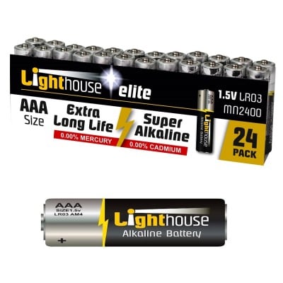 Lighthouse AAA Alkaline Batteries Pack of 24 XMS24BAT3A24