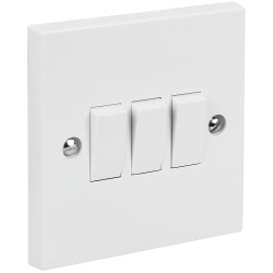Lyvia Electrical Triple Light Switch 10 amp 3 Gang 2 Way 4404