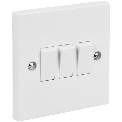 Lyvia Electrical Triple Light Switch 10 amp 3 Gang 2 Way 4404