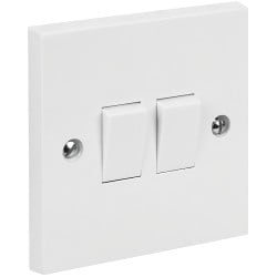 Lyvia Electrical Twin Light Switch 10 amp 2 Gang 2 Way 4403