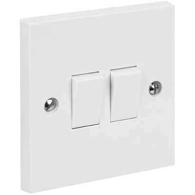 Lyvia Electrical Twin Light Switch 10 amp 2 Gang 2 Way 4403