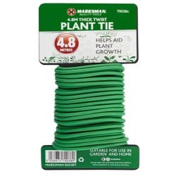 Marksman Garden Plant Support Green Tie Wire 4mm 4.8m 70038C