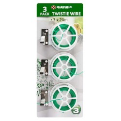 Marksman Garden Plant Support Green Tie Wire 70036C Triple Pack