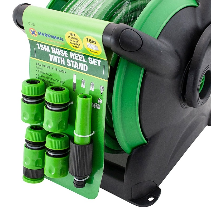 Marksman Garden Hose Pipe Reel Watering Spray Gun Set 15 meter 70142C