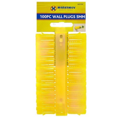 Marksman Yellow Wall Plugs 5mm x 24mm 100pk 68559C