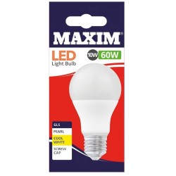Maxim LED Screw Low Energy Light Bulb 10w = 60w Pearl Cool White 