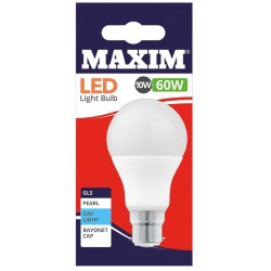 Maxim LED Bayonet Low Energy Light Bulb 10w = 60w GLS Pearl Daylight 