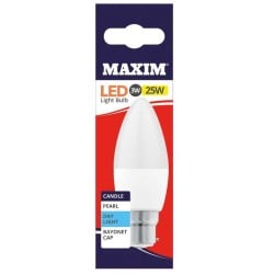 Maxim LED Bayonet Low Energy Candle Light Bulb 3w = 25w Day Light