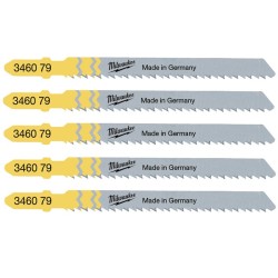 Milwaukee Jigsaw Blade Wood PVC and Plastic Downward Cutting T101BR 4932346079 5pk