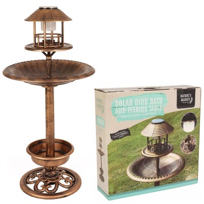 Natures Market Decorative Solar Light Garden Bird Bath Feeding Table BBSOLAR